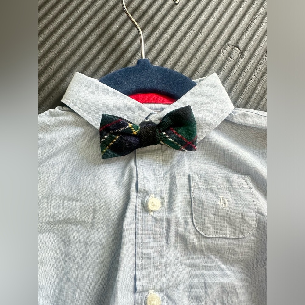 Janie and Jack Button Down Onesie with Tie
